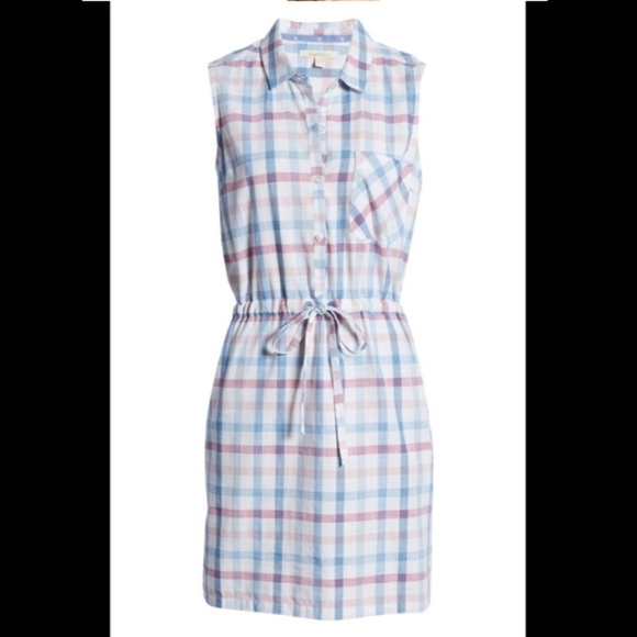 Barbour Coastal Collection Harbourside Dress Size 4 Skyline Blue Check size 6 - Picture 3 of 8